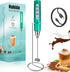 Nahida Turquoise Milk Frother Wand for Coffee Frother Handheld with Stand Electric Whisk with 3 Heads 3 Speeds Drink Mixer Coffee Frother Foam Mak...