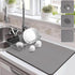 Drying Mat for Kitchen Countertops, Coffee Mat Hide Stain Rubber Backed Absorbent Dish Drying Mat (Gray, 16"x20")...