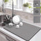 Drying Mat for Kitchen Countertops, Coffee Mat Hide Stain Rubber Backed Absorbent Dish Drying Mat (Gray, 12"x16")...