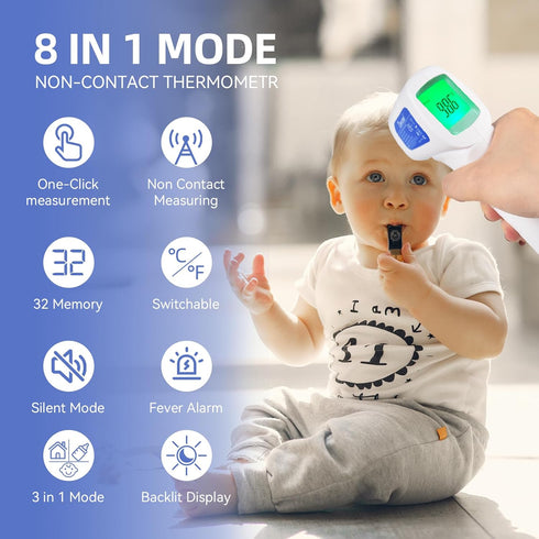 Berrcom Non Contact Forehead Thermometer Digital No-Touch Infrared Thermometer 3 in 1 for Adults and Kids Fever Check Thermometer Temperature Gun ...
