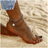 Bohemian Sun Dangle Anklet Black Woven Rope Ankle Bracelet Silver Layered Chain Anklet Adjustable Wax Anklets Summer Beach Foot Chain Jewelry for ...