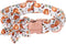Halloween Dog Collars for Large Dog with Flower Tie,Fall Leaves Pumpkin Dog Collar with Safety Metal Buckle Adjustable Puppy Collars for Small Med...