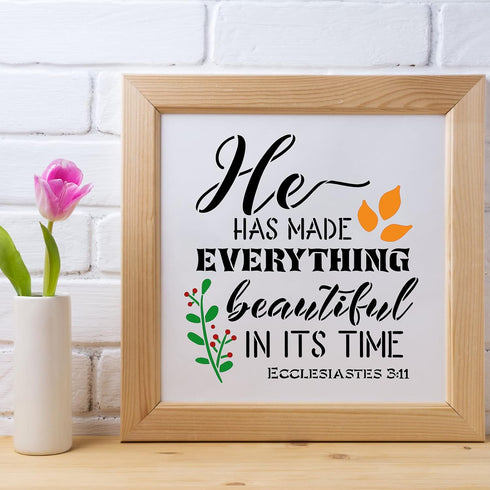 CINPIUK 14PCS Christian Stencils Painting on Wood, Bible Sign Motivational Saying Faith God Fidence Be Still Reusable Painting Stencils DIY Farmho...