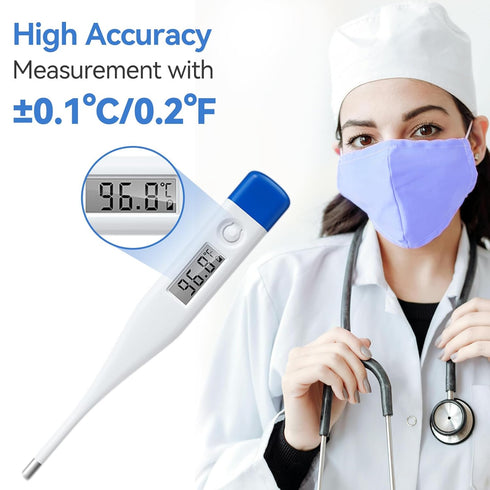Berrcom Digital Thermometer for Adults and Kids, Oral Thermometer for Baby Rectal and Underarm Thermometer for Fever Alarm Medical Thermometer wit...