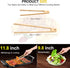 4 Pcs Bamboo Tongs Set: Wooden Tongs for Cooking, 11.8in Kitchen Long Tongs & 9.8in Toaster Tongs, Bamboo Tongs for Kitchen Salad, Bacon, Pickles,...