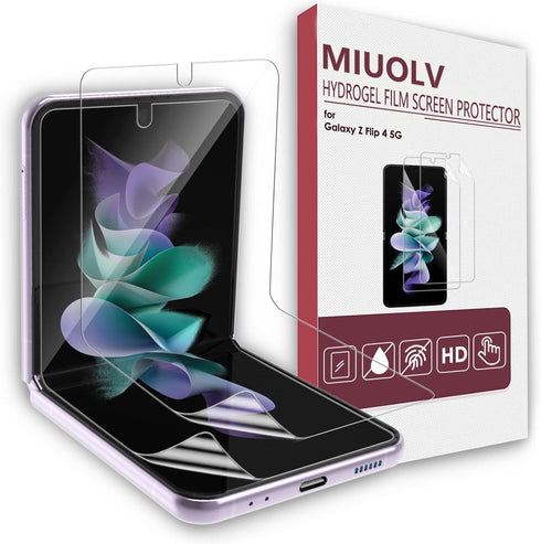 Galaxy Z Flip 4 Screen Protector 2 Pack, Hydrogel Film Screen Protector for Samsung Galaxy Z Flip 4, Soft EPU Screen Protector Full Covered, High ...
