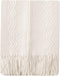 BATTILO HOME Cream Throw Blanket for Couch, Bedroom Decor Boho Throw Blanket, Decorative White Blanket Throw for Sofa Living Room, 50"x60"...