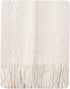 BATTILO HOME Cream Throw Blanket for Couch, Bedroom Decor Boho Throw Blanket, Decorative White Blanket Throw for Sofa Living Room, 50"x60"...
