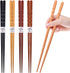 GLAMFIELDS Reusable Chopsticks Japanese Natural Wooden 5 Pairs Classic Style Lightweight Hand-Carved Safe Chop Sticks 8.8 Inch/22.5cm Gift Set...