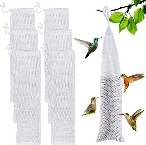 6 Pcs Finch Sock Feeder for Outdoor, Durable Thistle Seed Feeder Sacks with Food Grade Funnels, Wild Bird Food Supply Tools for Garden Yard Wild F...