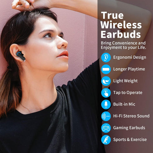 Bluetooth 5.3 Headphones for Samsung S24 S23 FE S22 Ultra S21 FE Flip/Fold A54 A14 A13,True Wireless Noise Canceling Earbuds,Bluetooth Earbuds Ear...