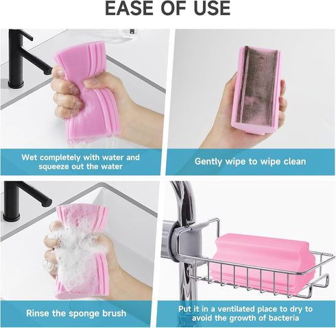 4 Pack PVA Kitchen Magical Dust Cleaning Reusable Sponge Blind Cleaner Duster Tool?Cleaning Sponge for Baseboards, Mirror, Glass, Vents, Door Wind...