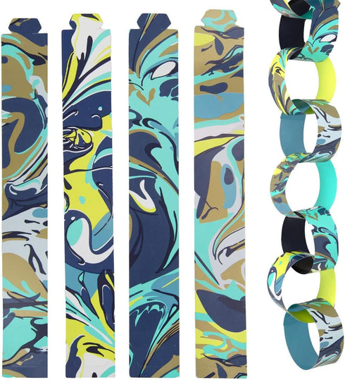 Talking Tables Blue Paper Chain Party Decorations - 100 Pack | Marble Print for Christmas, New Year's, Birthday, Kids Arts and Crafts Activities...
