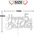 Silver Glitter Happy 5th Birthday Cake Topper - 5th Birthday Cake Topper, 5th Birthday Party Decoration...