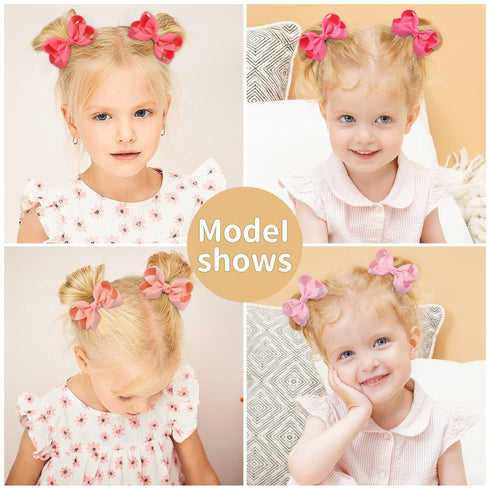 40PCS 3Inch Hair Bows for Girls Grosgrain Ribbon Toddler Hair Accessories with Alligator Clips for Toddlers Baby Girls Kids Teens in Pairs...
