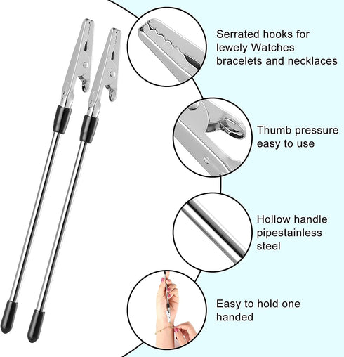 Yolev 2PCS Bracelet Jewelry Helper Tool Bracelet Clamp Jewelry Making Fastener for Fastening and Hooking Watch Bracelet Necklace...