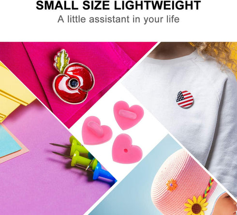 EXCEART 100pcs Rubber Pin Backs Love Heart Butterfly Clutch Backings Pin Keepers Cap Replacement for Badges Lapel Pin DIY Accessory...