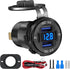 Linkstyle USB Car Charger Socket 12V, 30W Dual PD Type C & 18W QC3.0 Dual USB Charger Power Outlet Panel Waterproof Fast Charge Adapter with LED D...