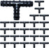 25PCS Drip Irrigation Barbed Tee Fitting Kits for 1/2 Inch Tubing 16MM OD .600" ID Barbed Tee Connectors Drip Line Connector Drip Hose Connector D...