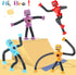 Sensory Fidget Robot Toys LED Light Up for Kid Toddlers, Suction Cup Poseable Action Figures Robot Telescopic Pop Tubes ADHD Autism Travel Toys Pi...