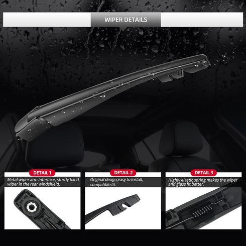Replacement for Honda CR-V CRV 2017-2022 Rear Windshield Wiper Blade and Arm Assembly—Factory Quality Rear Window Wiper Set...