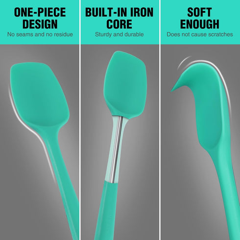 HAUSHOF Silicone Spatula Set of 4, Food Grade Silicone Spatula for Cooking, Baking, Mixing - Spatulas for Kitchen Use, One-Piece Seamless Design, ...