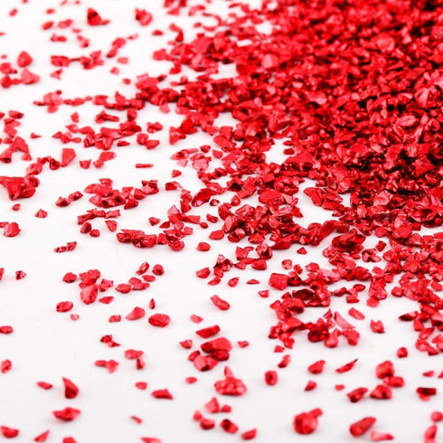 Crushed Glass Irregular Metallic Chips Sprinkles Chunky Glitter Red 100g 2-4mm for Nail Arts Craft DIY Vase Filler Epoxy Resin Mold Scrapbooking J...