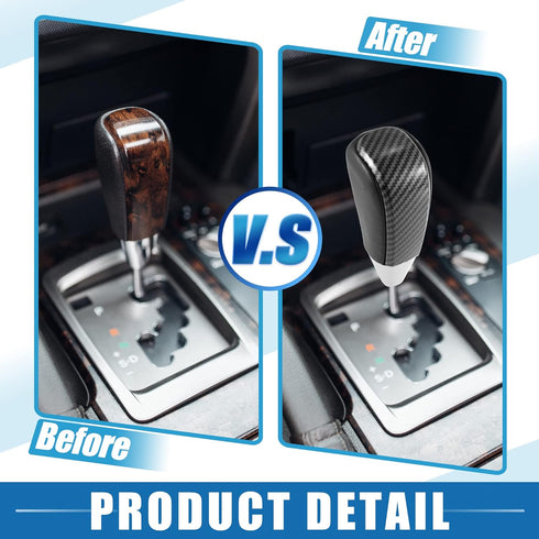 Gear Stick Shift Knob Gear Shift Knob Stick Shifter for Toyota Land Cruiser 2016-2021 4Runner 2003-2021 Tundra 2008-2021 Carbon Fiber Pattern Blac...