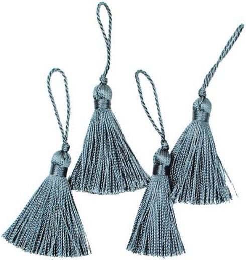Expo International 2" Key Pack of 4 Mini Fiber Tassel, Pewter, 4 Count...