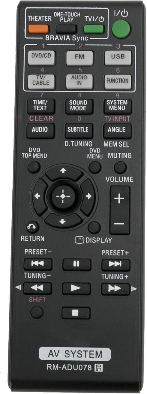 RM-ADU078 Lost Replaced Remote Control for Sony HBD-DZ170 HBD-DZ171 RM-ADU079 HBD-TZ135 DAV-TZ710 HBD-DZ175 DAV-DZ170 DAV-DZ171 HBD-TZ530 HCD-TZ71...