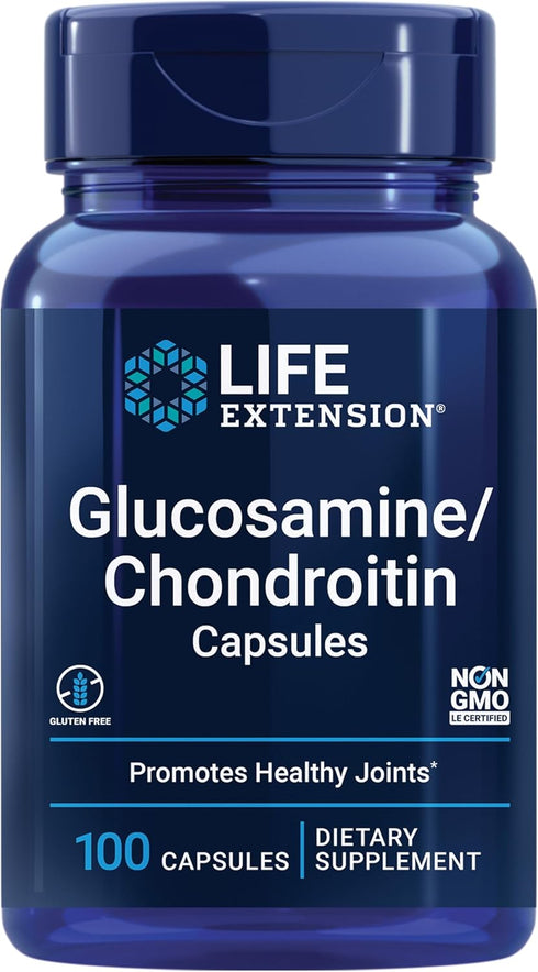 Life Extension Glucosamine/Chondroitin Capsules for healthy joints and cartilage, non-GMO, gluten-free, 100 capsules...