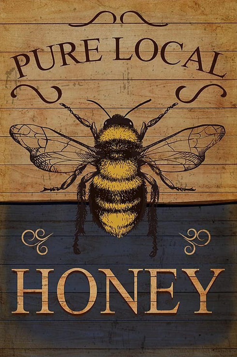 Adults Jigsaw Puzzle 500 Piece Wooden Adults Children PuzzlesPure Local Honey Bee Vertical Art Print Poster Jigsaw for Active Thinking Party Enter...