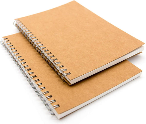 DSTELIN Blank Spiral Notebook, 9-Pack, Soft Cover, Sketch book, 100 Pages / 50 Sheets, 7.5 inch x 5.1 inch (Brown)...
