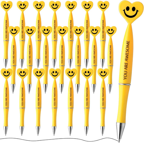 Qilery 50 Pcs Employee Appreciation Gifts Smile Face Pens You Are Awesome Pens Heart Funny Pens Inspirational Quote Black Ink Ballpoint PensThank ...