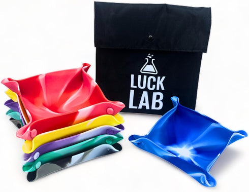 Luck Lab Board Game Storage Bowls, 6-Pack | Folding Tray Accessory Holds Tabletop Bits, Chits, Pieces | Swirl Colors | Bonus Storage Bag...