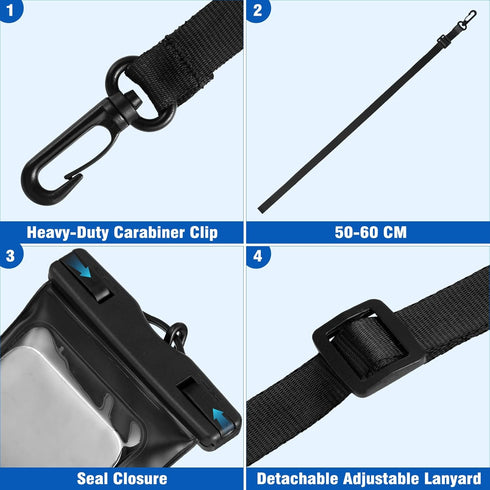 Waterproof Phone Pouch, 3 Pack Floatable Waterproof Phone Case for iPhone 14/15 Pro max, Samsung S22, Google Pixel 6 Pro, Motorola Edge, LG V60 Up...