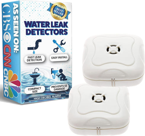 2 Pack Water Leak Detector - 95 dB Flood Detection Alarm Sensor for Bathrooms, Basements, Laundry Rooms, Garages, Attics and Kitchens by Mindful D...