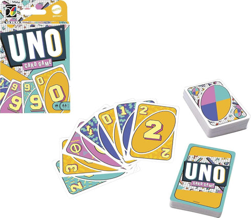 Mattel Games UNO Iconic Series 1990s Matching Card Game Featuring Decade-Themed Design, 112 Cards for Collectors, Teen & Adult Game Night, Ages 7 ...