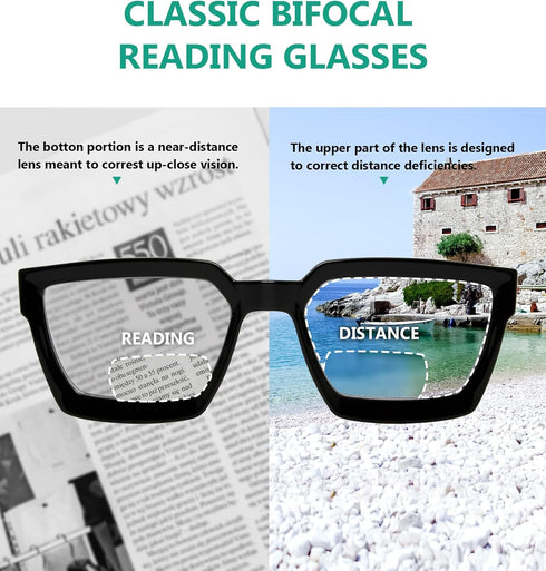 Eyekepper Bifocal Reading Glasses Women - Stylish Bifocal Readers Clear Lens Oversize Frame...