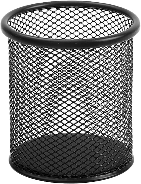 Pen Holder for Desk, Black Pen Holder Cup for Desk, Black Wire Mesh Pencil Cup Holder for Desk Pencil Cup Holders, Make Up Brush Holder, Office Pe...