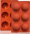 2 Pack Large 6-Cavity Semi Sphere Silicone Molds, Non-Stick Baking Mold for Making Standard Size Hot Chocolate Bomb, Cake, Jelly, Dome Mousse...