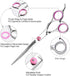 Pet Dog Grooming Scissors Set 4 Pcs Stainless Steel Professional Pet Trimmer Kit-6 inch Straight Cutting Scissors, Thinning Shears, Curved Scissor...