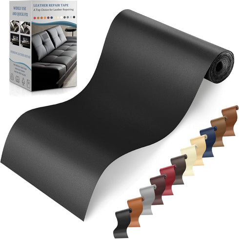 YAFLC Self Adhesive Leather Repair Tape Kit, 4"x 63" Leather Repair Patch for Furniture, Leather Repair Patch for Car seat, Sofas, Couch, Boat Sea...