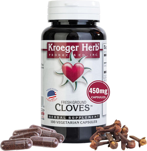 Kroeger Herb, Cloves, Natural Antioxidant, Liver Health, Digestive Supplement - Vegetarian, Non-GMO, Gluten Free, No Preservatives or Fillers - 10...