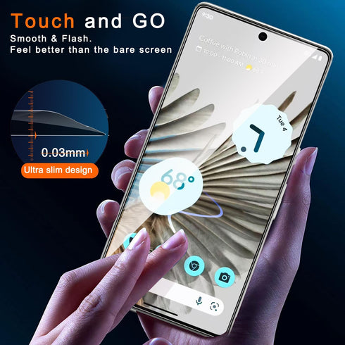 Ferilinso 4 Pack Privacy Screen Protector for Google Pixel 8 with 4 Pack Tempered Glass Camera Lens Protector Accessories Phone Case Friendly Prot...
