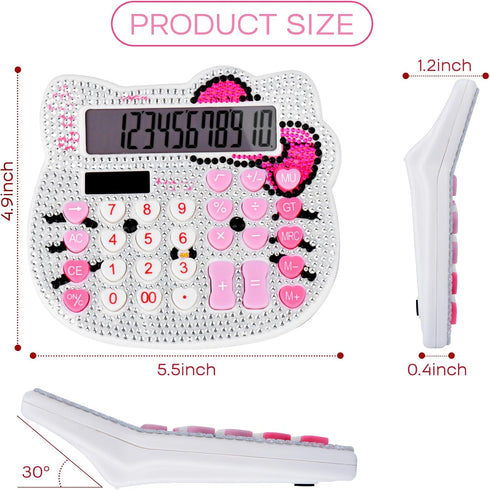 Women Calculators,Desktop Calculator 12 Digit with Large LCD Display and Sensitive Button, Solar and Battery Dual Power, Standard Function for Off...