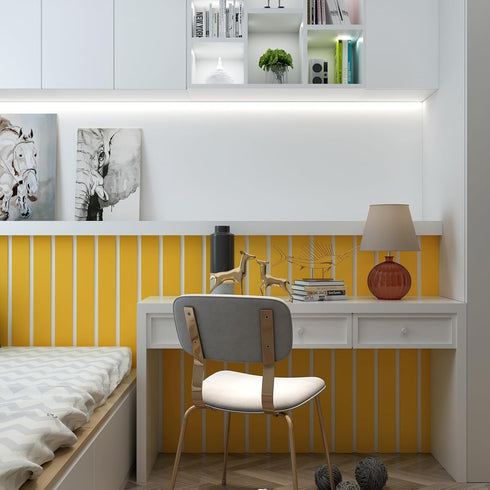 YENHOME Self Adhesive Yellow Bulletin Board Borders Classroom Borders for Bulletin Board 3"X590" Peel and Stick Bulletin Board Border Removable Wa...