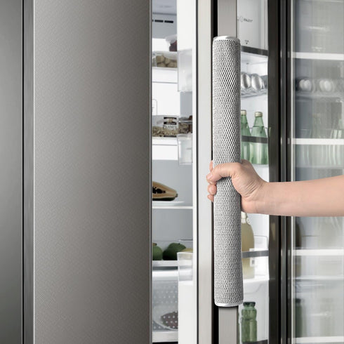 OUGAR8 Refrigerator Door Handle Cover Set of 3,Kitchen Appliances Gloves Fridge Microwave Dishwasher Door Cloth Protector-Catches Drip,Fingerprint Dust Cover (3pcs, Gray Plush)