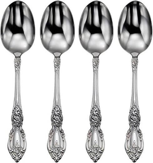 Oneida Wordsworth Everyday Flatware Teaspoons 18/0 Stainless Steel, Set of 4, Silver...