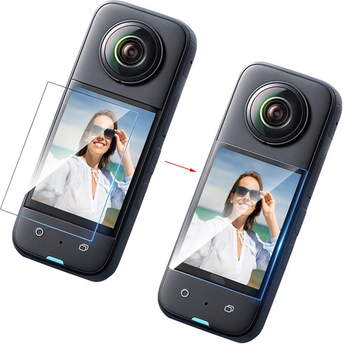 Camera Protective Film with Adhesive Lens Protector Compatible for Insta360 X3 360 Degree Action Camera...